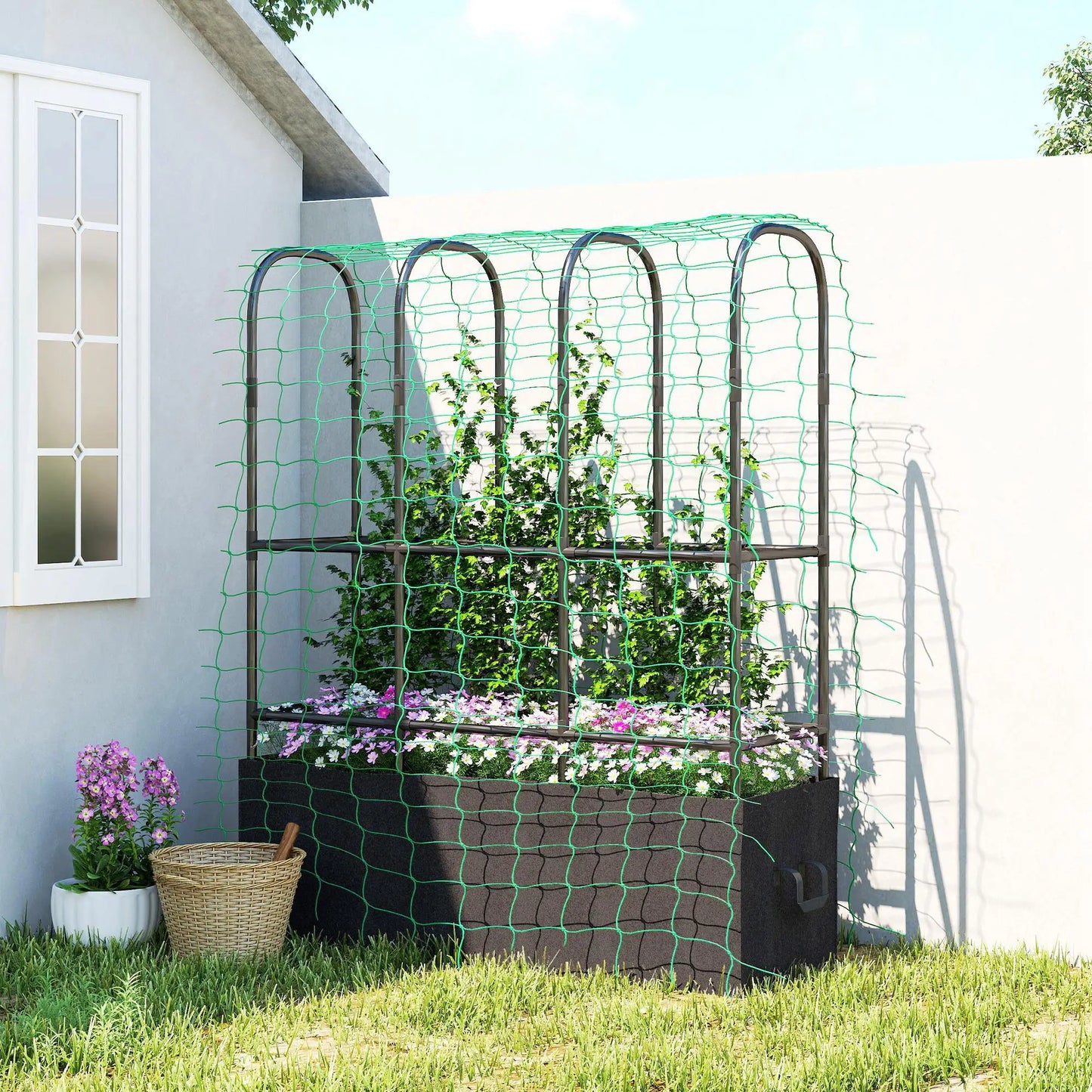 Raised Garden Bed With Trellis, Tomato Cage, 52.8 Gal Grow Bag Raised Garden Beds at Gallery Canada