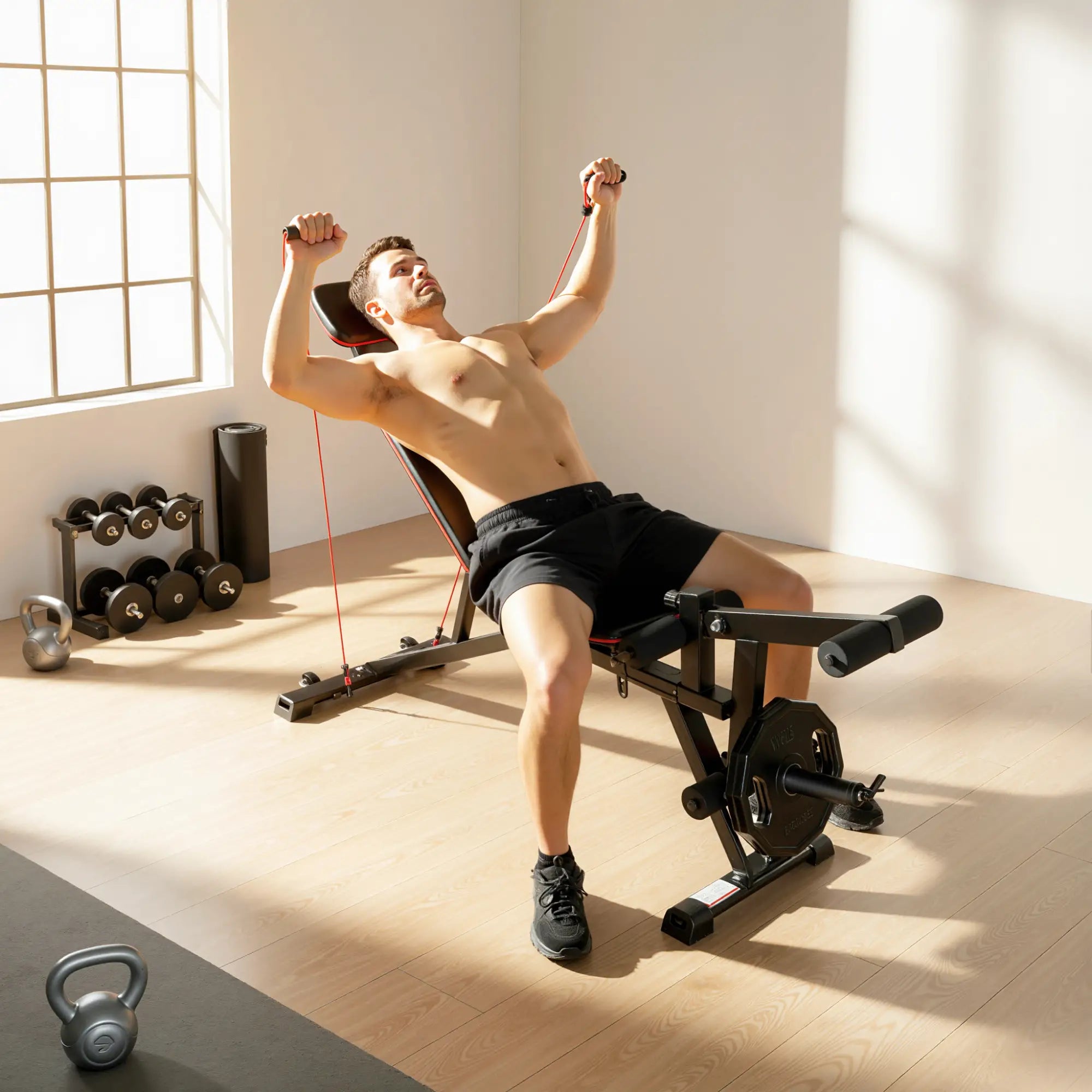 Adjustable Weight Bench With Wheels, 926LBS Load, Leg Extension, Preacher Curl Weight Benches at Gallery Canada