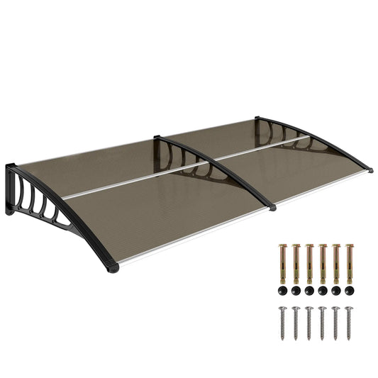 Polycarbonate Window Awning, 40" x 80", UV Rain Snow Protection, Brown Door Awnings Black, Brown at Gallery Canada