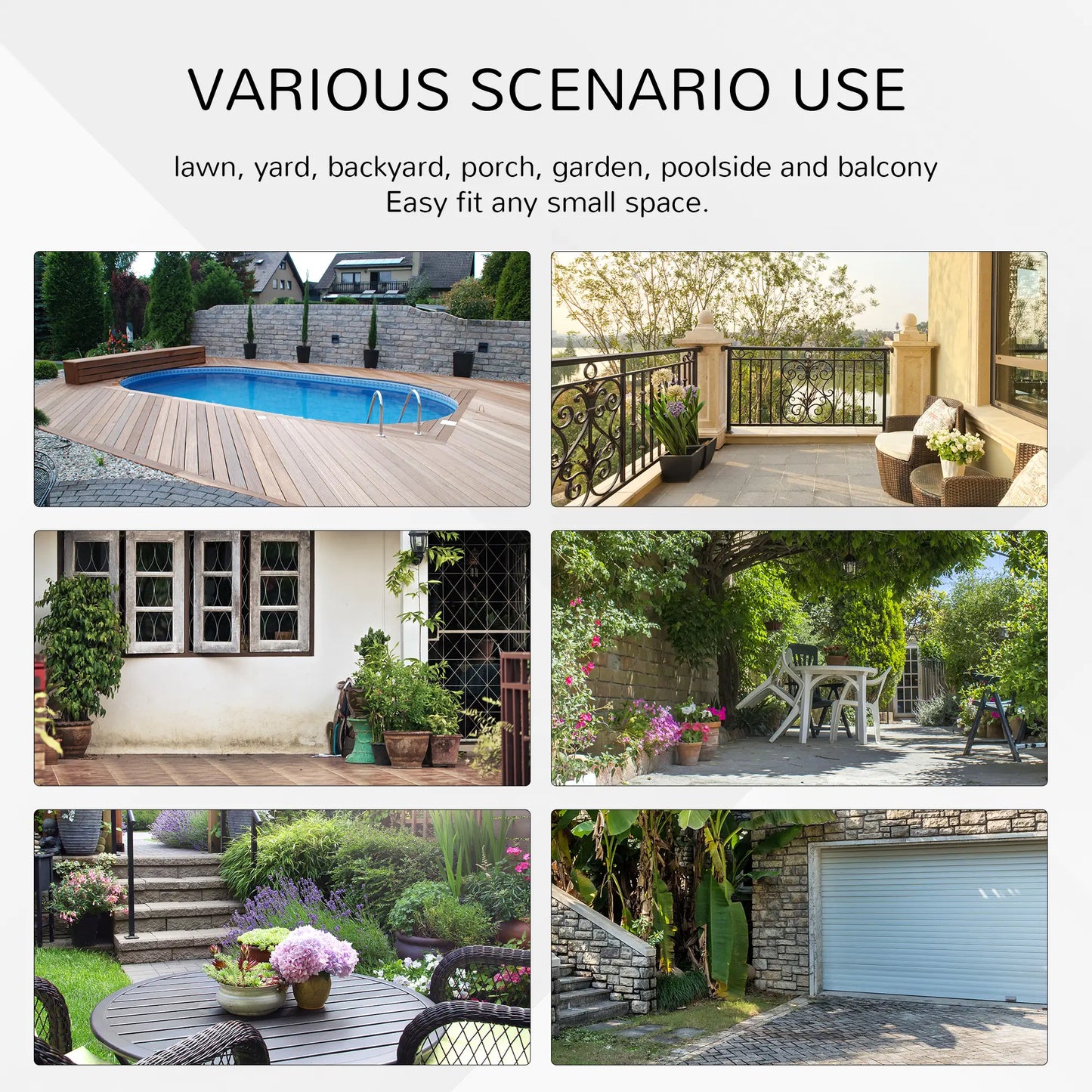 26.8" Folding Round Tempered Glass Table, Brown Rattan Edging, Brown Patio Side Tables at Gallery Canada