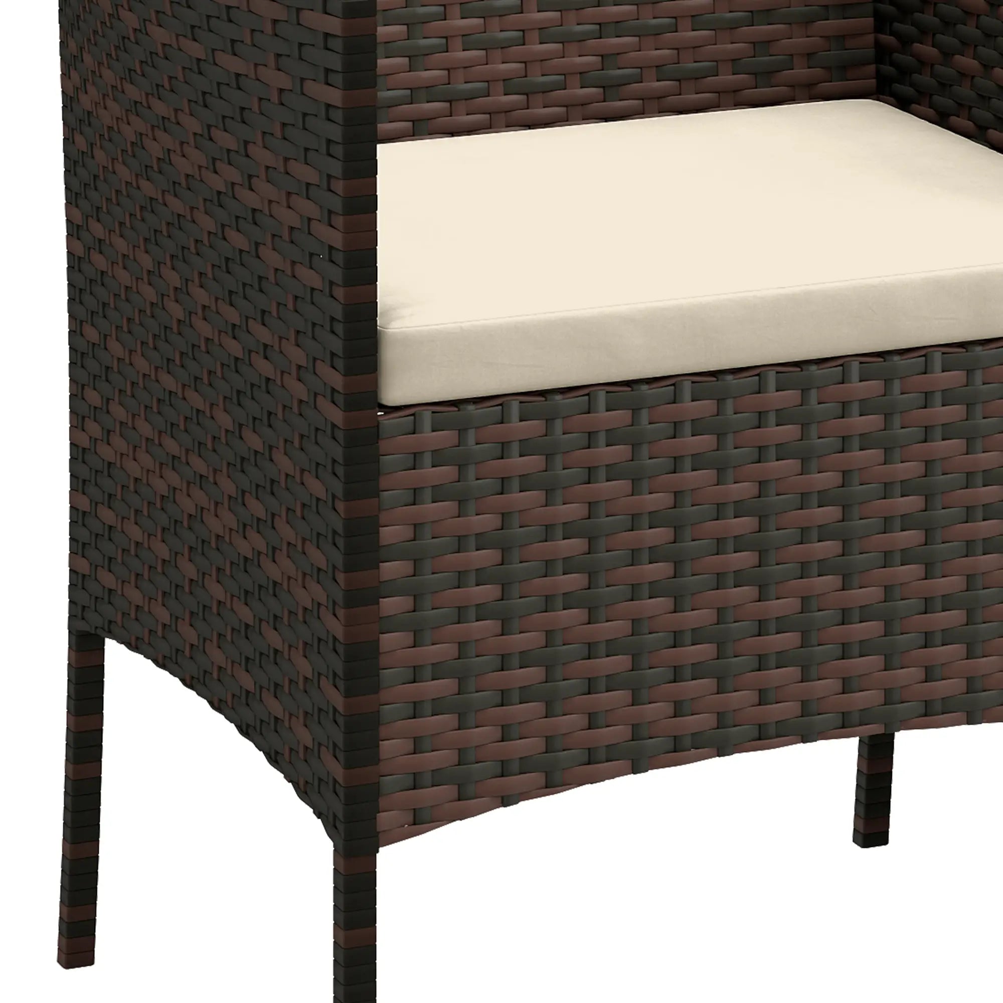3 Piece Wicker Bistro Set, 2-Tier Glass Top Table, Khaki Bistro Sets at Gallery Canada