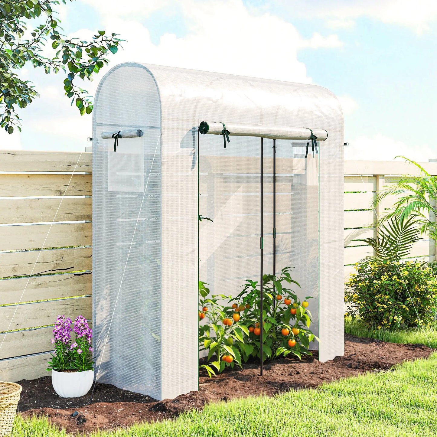 Mini Greenhouse, Portable Garden House, 6' x 2' x 6.6', White Portable Greenhouses at Gallery Canada