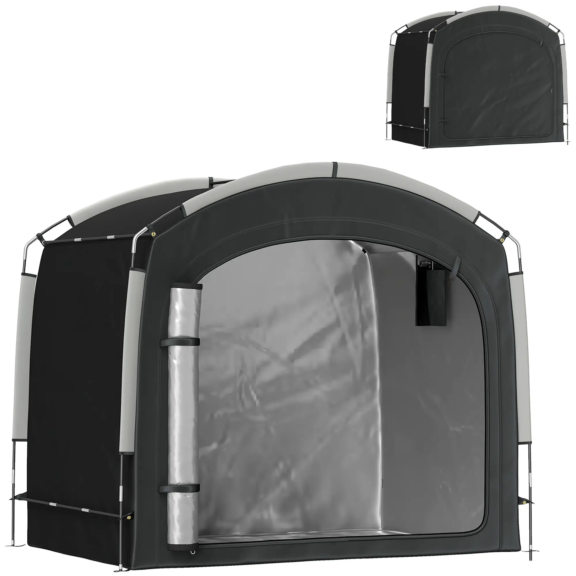 Bike Storage Shed Tent, Portable Waterproof, 210D Oxford Fabric, Black Car Shelters at Gallery Canada