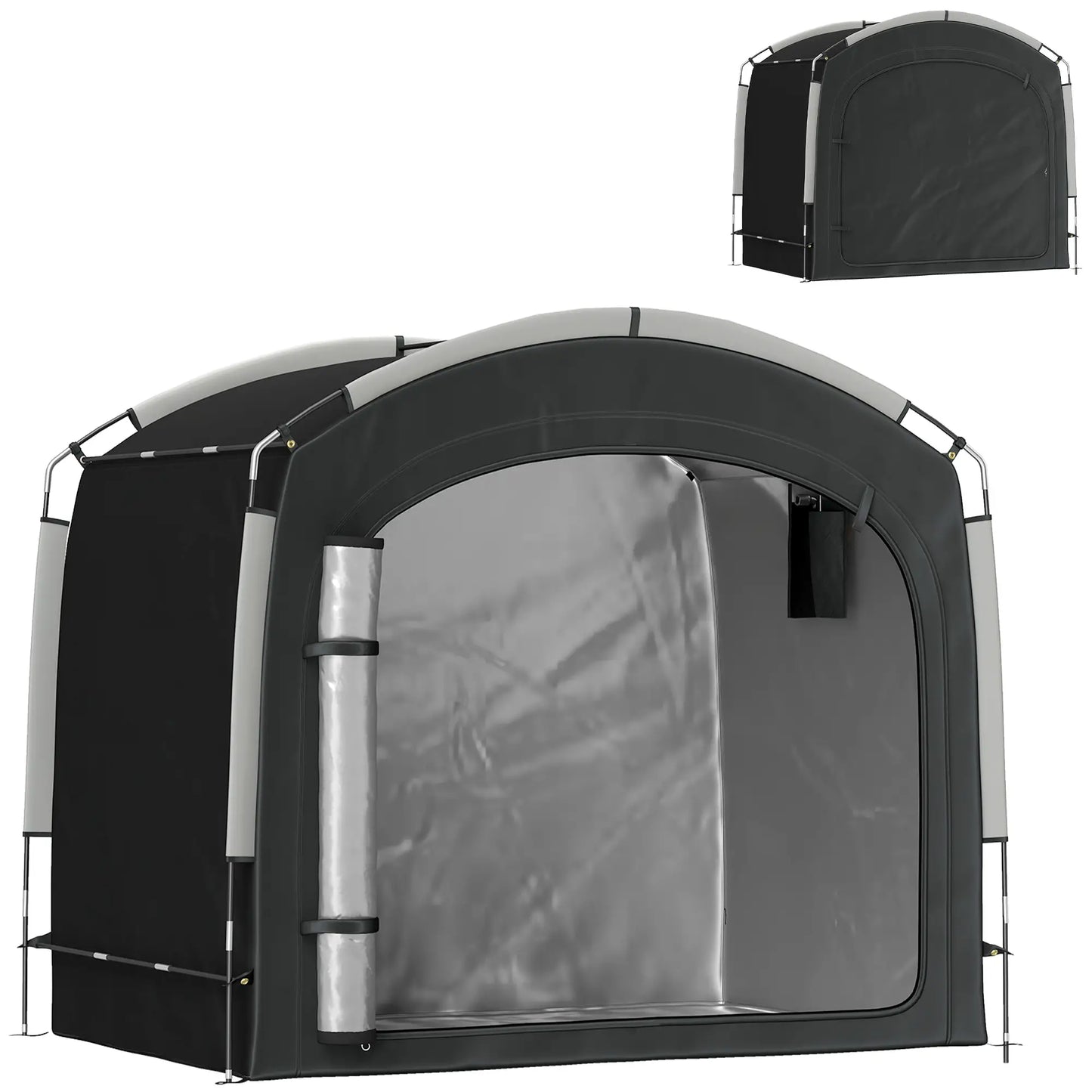 Bike Storage Shed Tent, Portable Waterproof, 210D Oxford Fabric, Black Car Shelters at Gallery Canada