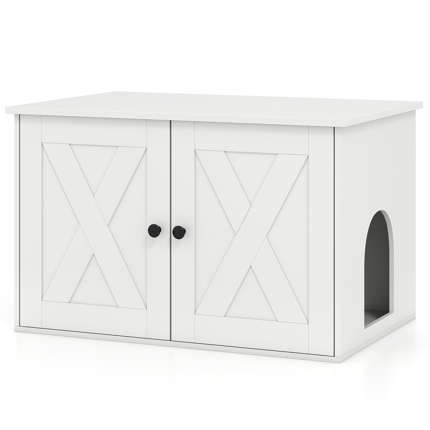 Hidden Cat Litter Box Enclosure With Divider, White Cat Houses at Gallery Canada