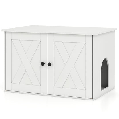 Hidden Cat Litter Box Enclosure With Divider, White Cat Houses at Gallery Canada