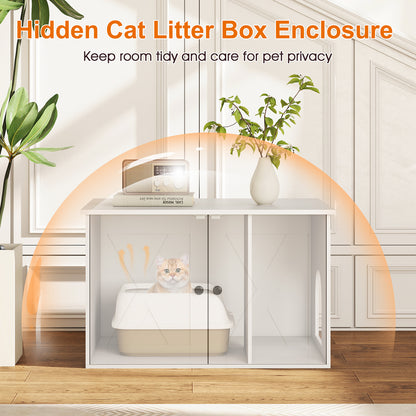 Hidden Cat Litter Box Enclosure With Divider, White Cat Houses at Gallery Canada