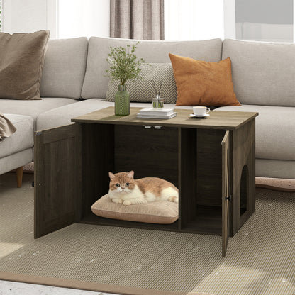 Hidden Cat Litter Box Enclosure, Oak Cat Houses at Gallery Canada