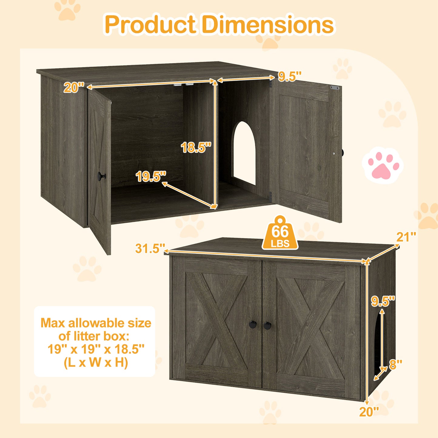 Hidden Cat Litter Box Enclosure, Oak Cat Houses at Gallery Canada