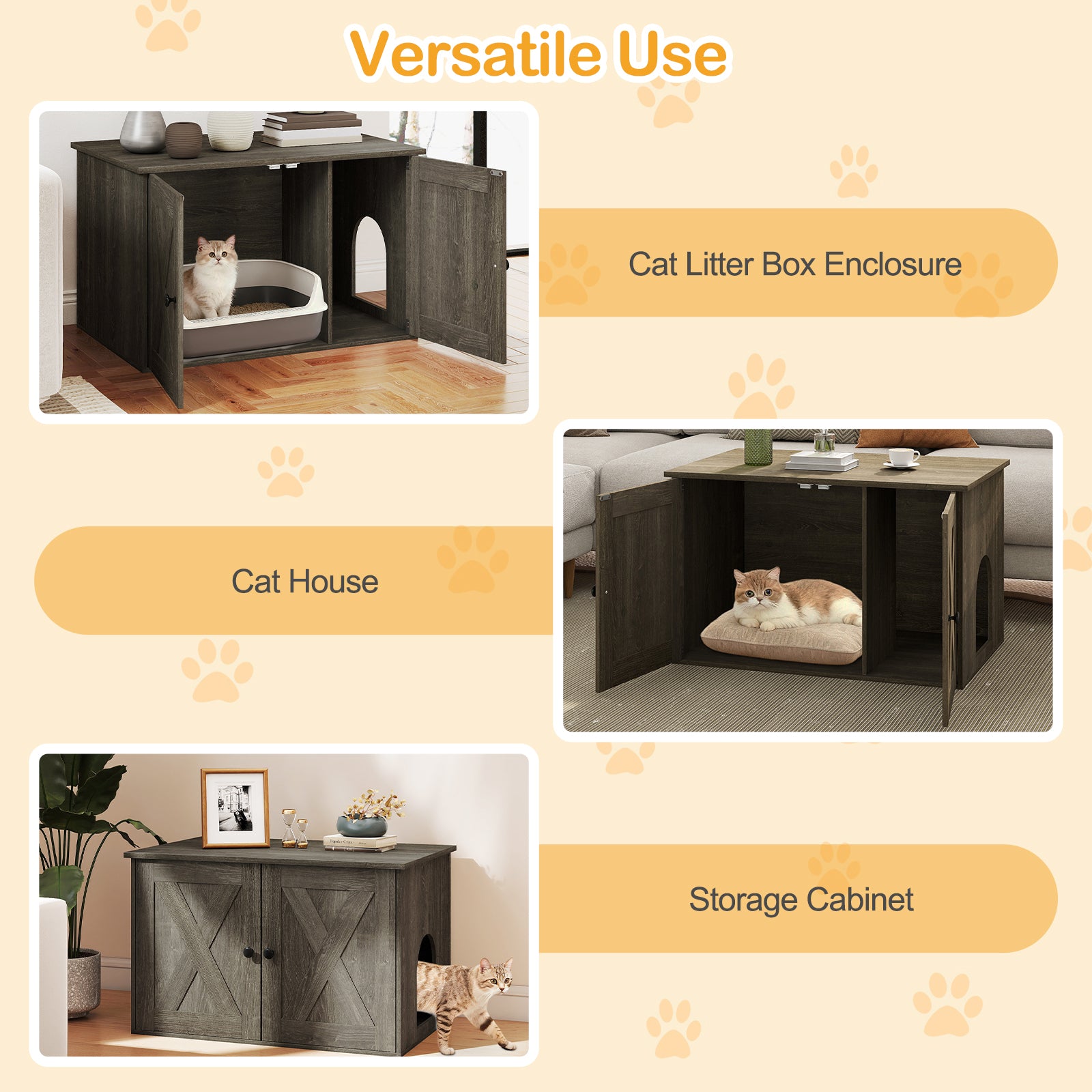 Hidden Cat Litter Box Enclosure, Oak Cat Houses at Gallery Canada
