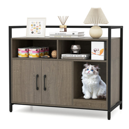 Hidden Cat Washroom with Double Doors and Scratch Cardboard, Oak Cat Houses at Gallery Canada