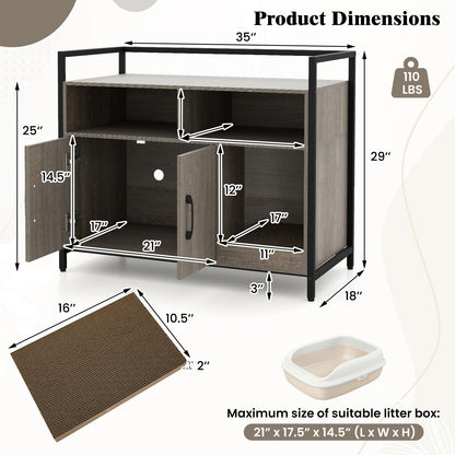 Hidden Cat Washroom with Double Doors and Scratch Cardboard, Oak Cat Houses at Gallery Canada