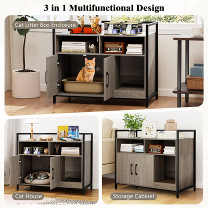 Hidden Cat Washroom with Double Doors and Scratch Cardboard, Oak Cat Houses at Gallery Canada