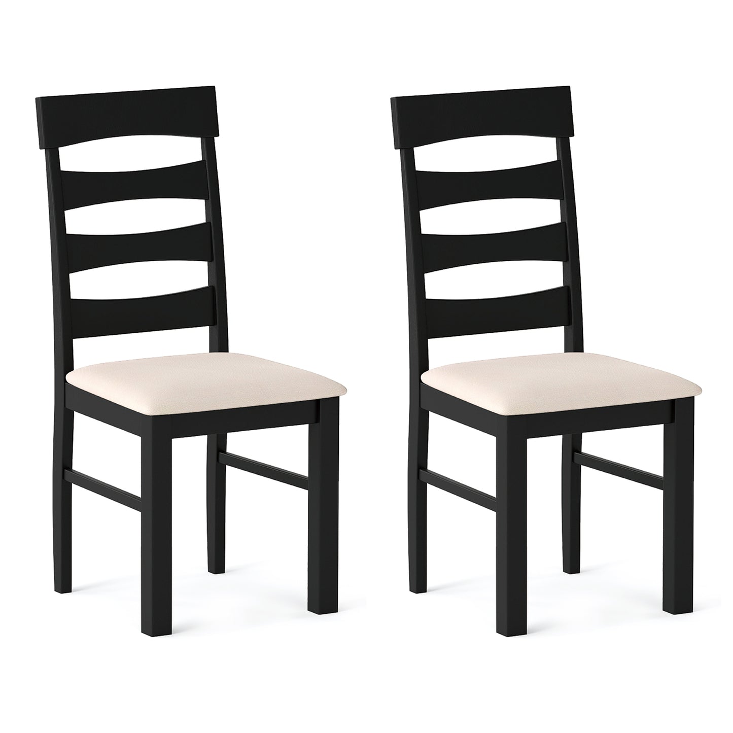 High Back Dining Room Chairs Set of 2 with Padded Seat, Black Dining Chairs Black at Gallery Canada