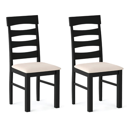 High Back Dining Room Chairs Set of 2 with Padded Seat, Black Dining Chairs Black at Gallery Canada