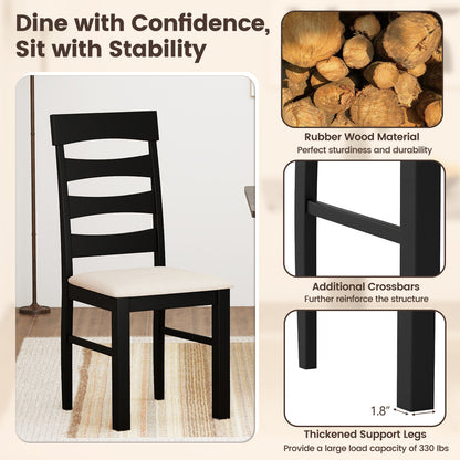 High Back Dining Room Chairs Set of 2 with Padded Seat, Black Dining Chairs at Gallery Canada