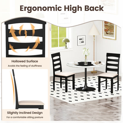 High Back Dining Room Chairs Set of 2 with Padded Seat, Black Dining Chairs at Gallery Canada