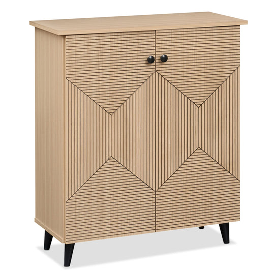 Geometric 2-Door Cabinet, Natural Cabinets & Chests Natural at Gallery Canada