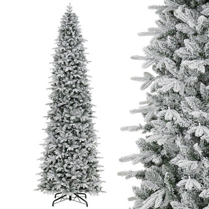 Hinged Artificial Spruce Xmas Tree with 3235/3882 Branch Tips and 1020 Warm White LED Lights, Green