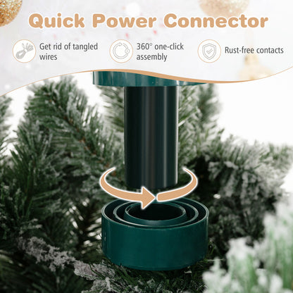 Hinged Artificial Spruce Xmas Tree with 3235/3882 Branch Tips and 1020 Warm White LED Lights, Green