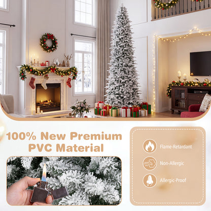 Hinged Artificial Spruce Xmas Tree with 3235/3882 Branch Tips and 1020 Warm White LED Lights, Green
