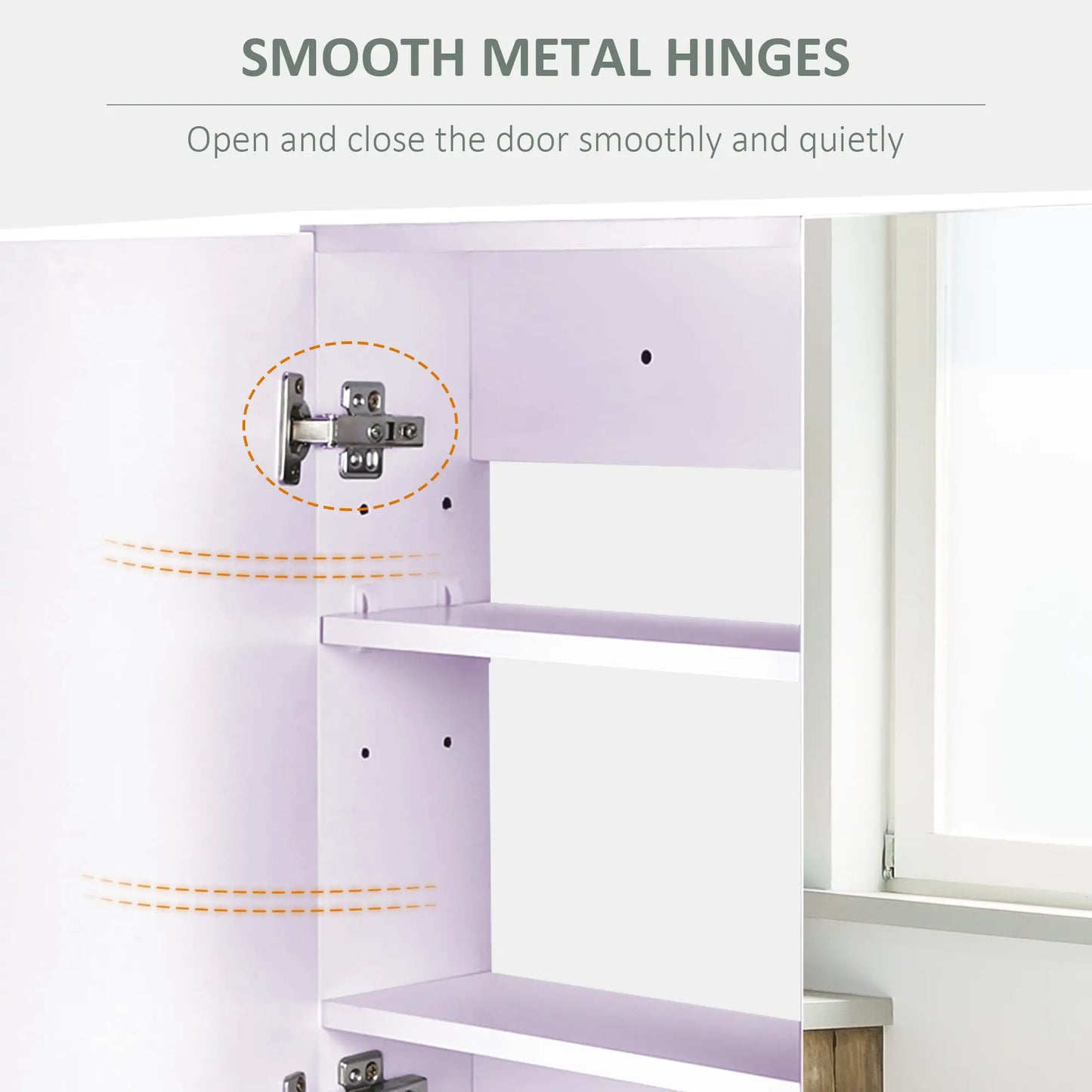 Wall-Mounted Bathroom Mirror Cabinet, Double Doors, Adjustable Shelf, Lilac Mirror Medicine Cabinets at Gallery Canada