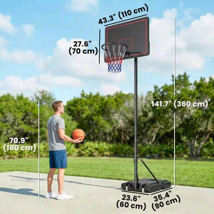 Portable Basketball Hoop, 4.4-10ft Adjustable Height With Wheels Basketball at Gallery Canada