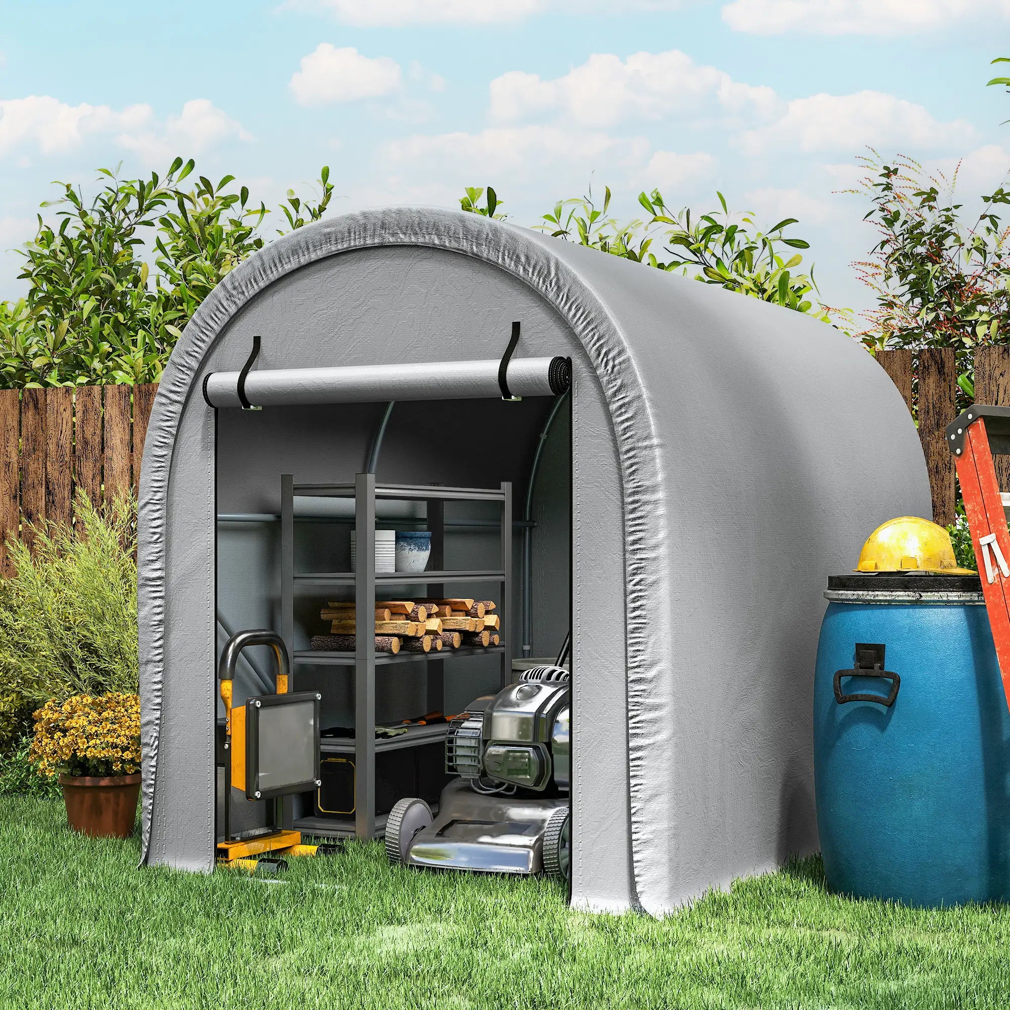 8' x 5' Portable Shed, Water-Resistant Bike Tent with Roll-up Zipper Door Portable Shed at Gallery Canada