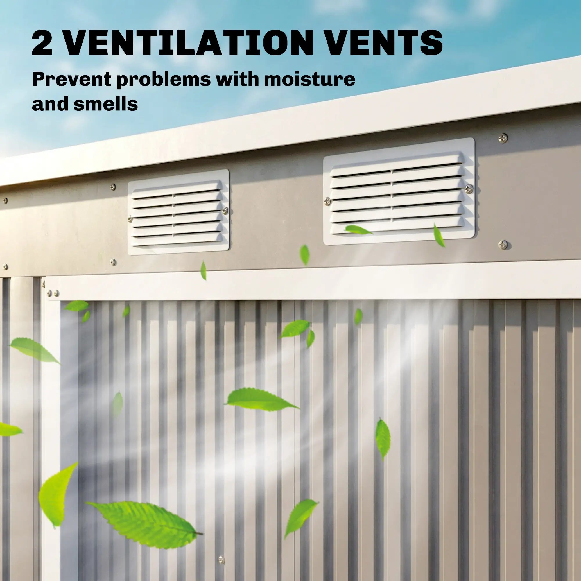 7' x 4' Galvanized Steel Garden Shed, Foundation Kit, Grey Sheds at Gallery Canada