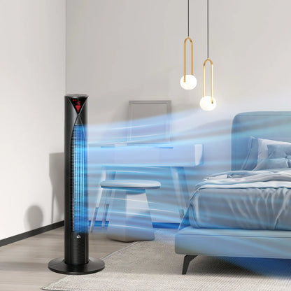 16" Tower and Pedestal Fan Set, Remote, Adjustable, White Tower Fans at Gallery Canada