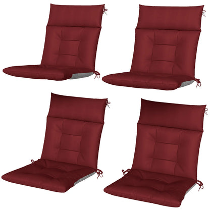 Waterproof Non-Slip Patio Chair Cushions, Set of 4, 44"x21", Wine Red Patio Chair Cushions Wine Red, Grey at Gallery Canada