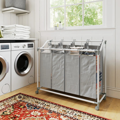 160L Laundry Hamper with Wheels, 4 Removable Bags, Grey Bath Accessories at Gallery Canada