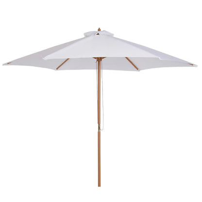 9' x 8' H Patio Umbrella, Hardwood Frame, Wind Vent, White Sun Umbrellas at Gallery Canada