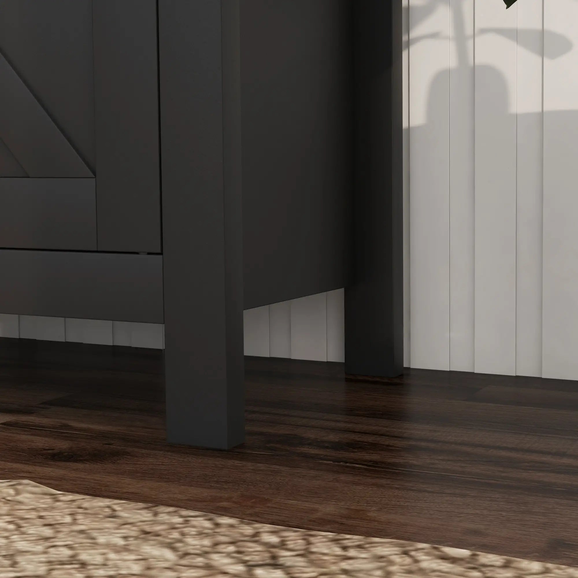 Farmhouse Buffet Cabinet, 1 Drawer, Storage Cabinet, Adjustable Shelf, Black Bar Cabinets at Gallery Canada