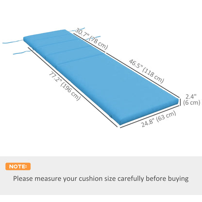 Patio Chaise Lounge Cushion, Sun Lounger Pad with Headrest, Turquoise Patio Chair Cushions at Gallery Canada