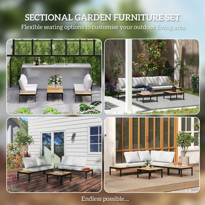 4 Piece L Shaped Garden Set, 4 Seater Outdoor Corner, Teak Patio Furniture Sets at Gallery Canada