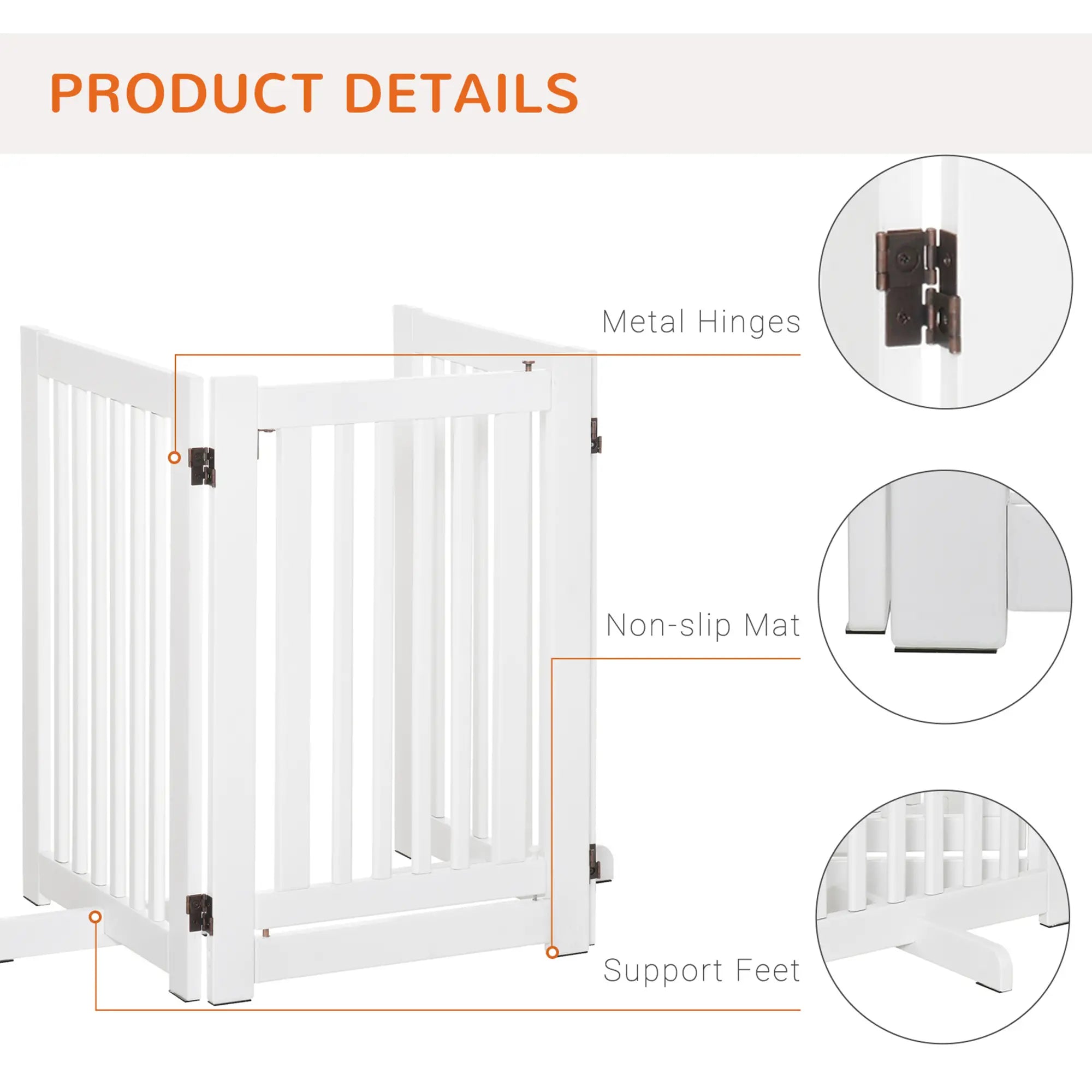 Wood Pet Gate, 3 Panel Folding, Indoor Dog Barrier, Z Shape Doorway Houses, Kennels & Pens at Gallery Canada