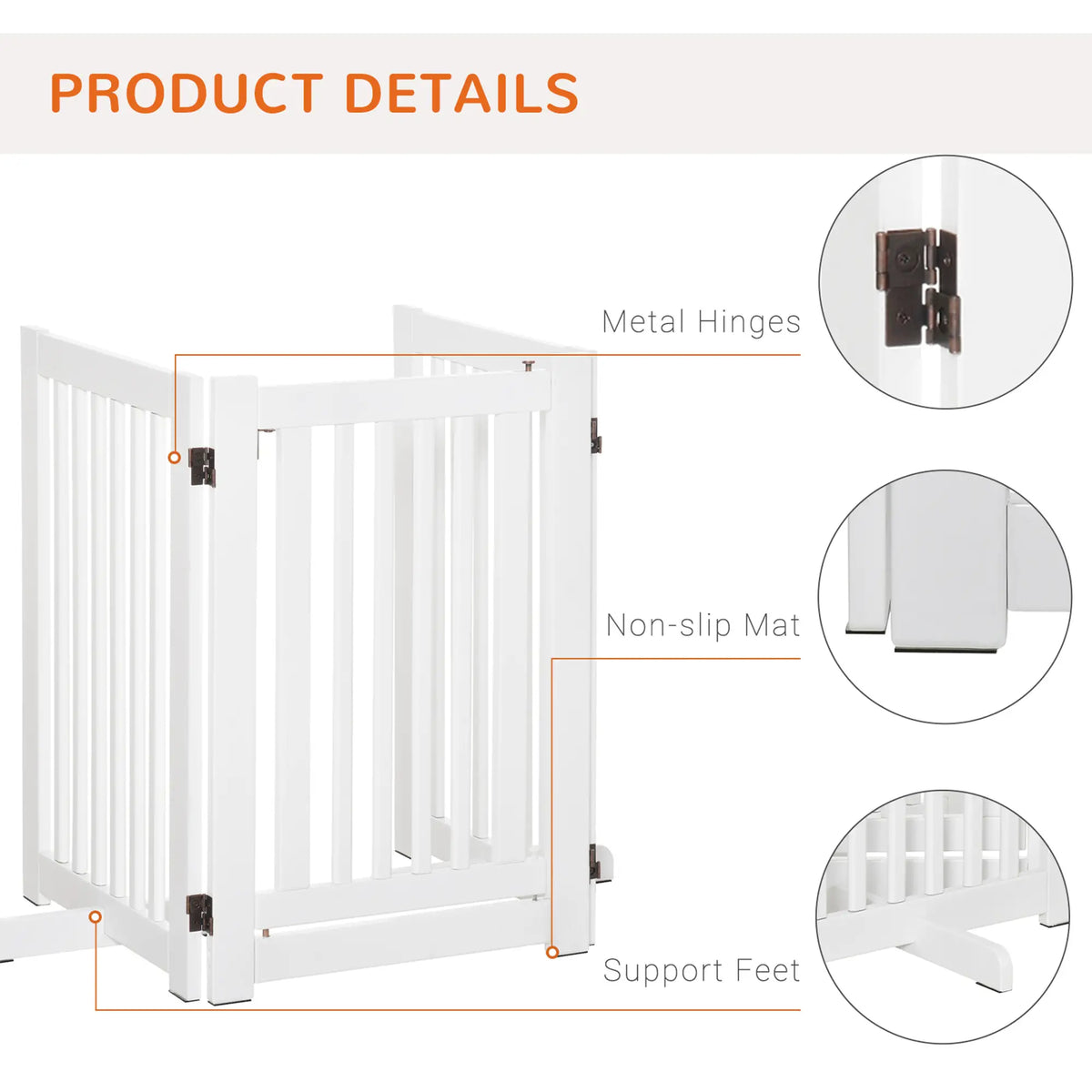 Wood Pet Gate, 3 Panel Folding, Indoor Dog Barrier, Z Shape Doorway Houses, Kennels & Pens at Gallery Canada