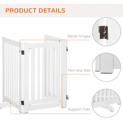 Wood Pet Gate, 3 Panel Folding, Indoor Dog Barrier, Z Shape Doorway Houses, Kennels & Pens at Gallery Canada