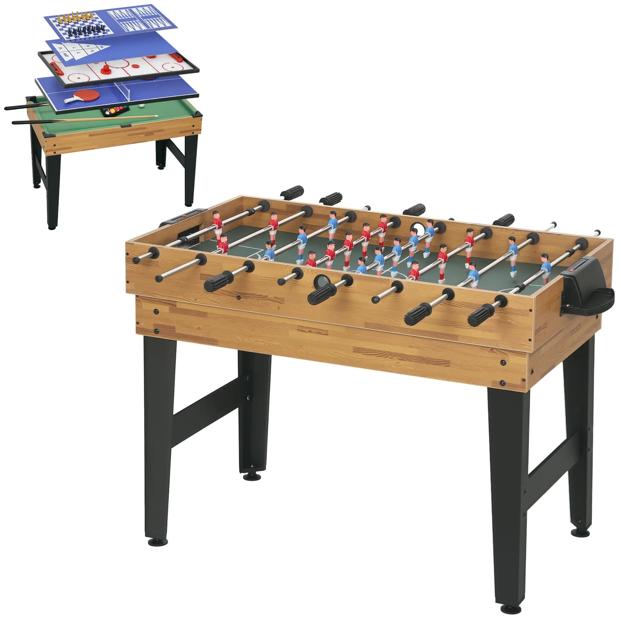 48 in Multi Game Table, 13-in-1 Combo, Light Walnut Game Tables Light Walnut, Black at Gallery Canada