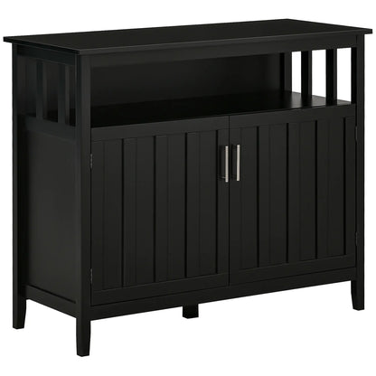 Sideboard Buffet, 2 Doors, Adjustable Shelves, Kitchen Dining, Black Bar Cabinets Black at Gallery Canada