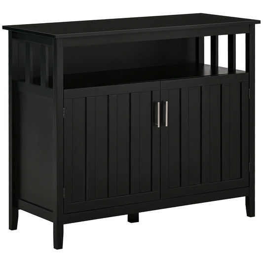 Sideboard Buffet, 2 Doors, Adjustable Shelves, Kitchen Dining, Black Bar Cabinets Black at Gallery Canada