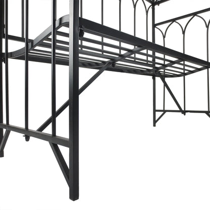 80" Tall Fairy Garden Arbor Arch, Metal Outdoor Bench Trellis, Black Garden Arches at Gallery Canada