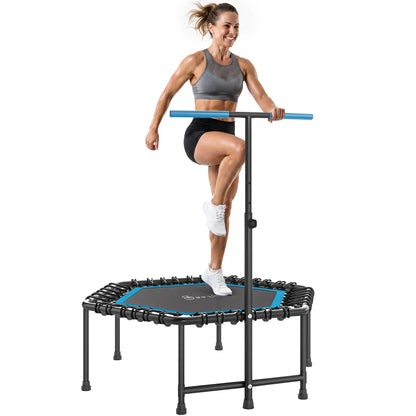 45" Rebounder Trampoline for Adults, Adjustable Handle, Blue Trampolines at Gallery Canada