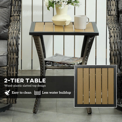3 Piece Outdoor Bistro Set, Wicker Swivel Glider Chairs, Grey Bistro Sets at Gallery Canada