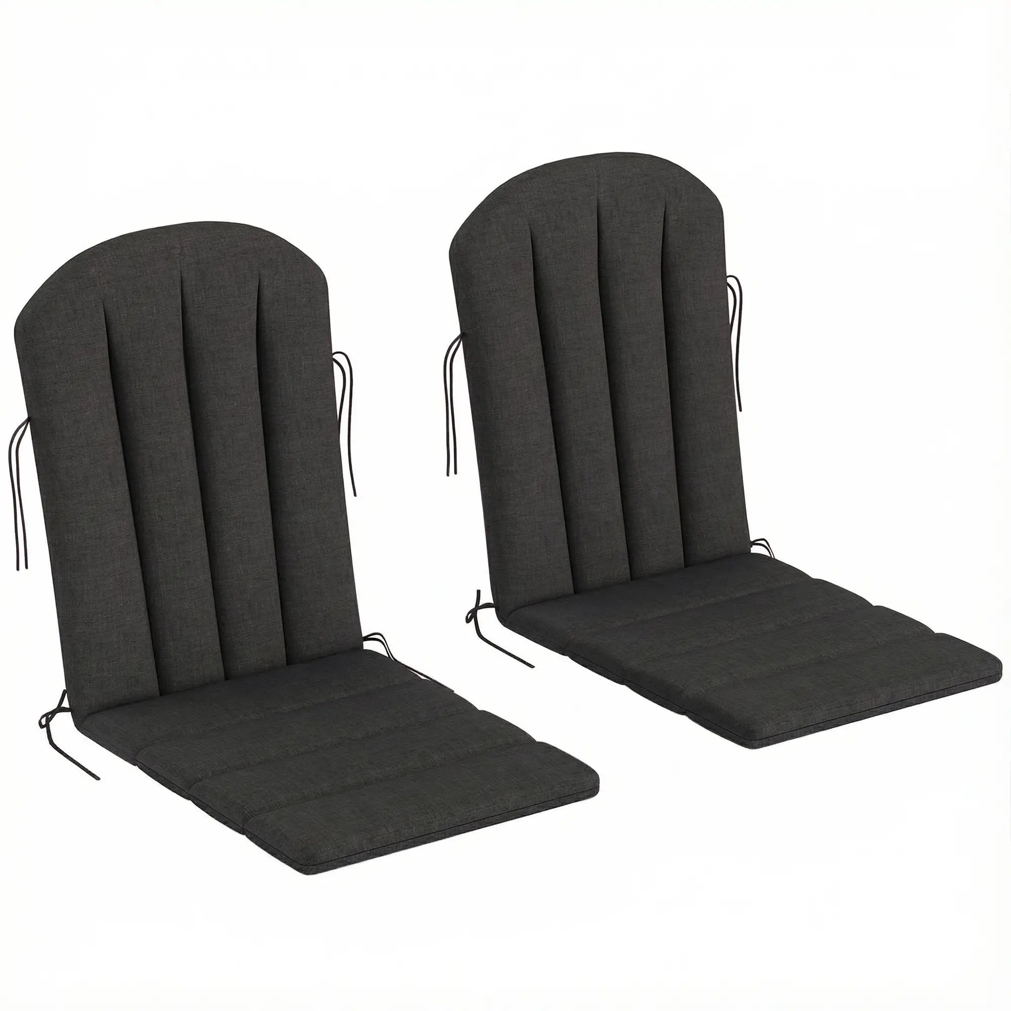 Set Of 2 Patio Chair Cushions, High Back Adirondack, High-Density Foam, Black Patio Chair Cushions at Gallery Canada