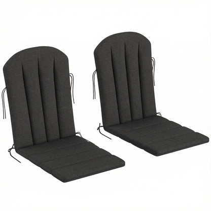 Set Of 2 Patio Chair Cushions, High Back Adirondack, High-Density Foam, Black Patio Chair Cushions at Gallery Canada