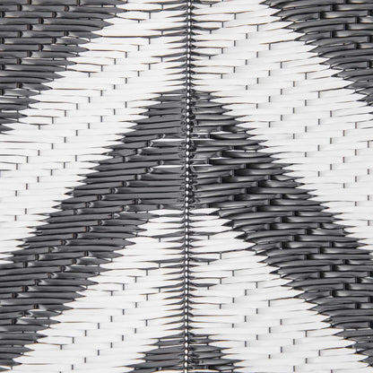 Reversible Outdoor RV Rug, Patio Floor Mat, 6' x 9', Black & White Outdoor Reversible Rugs at Gallery Canada