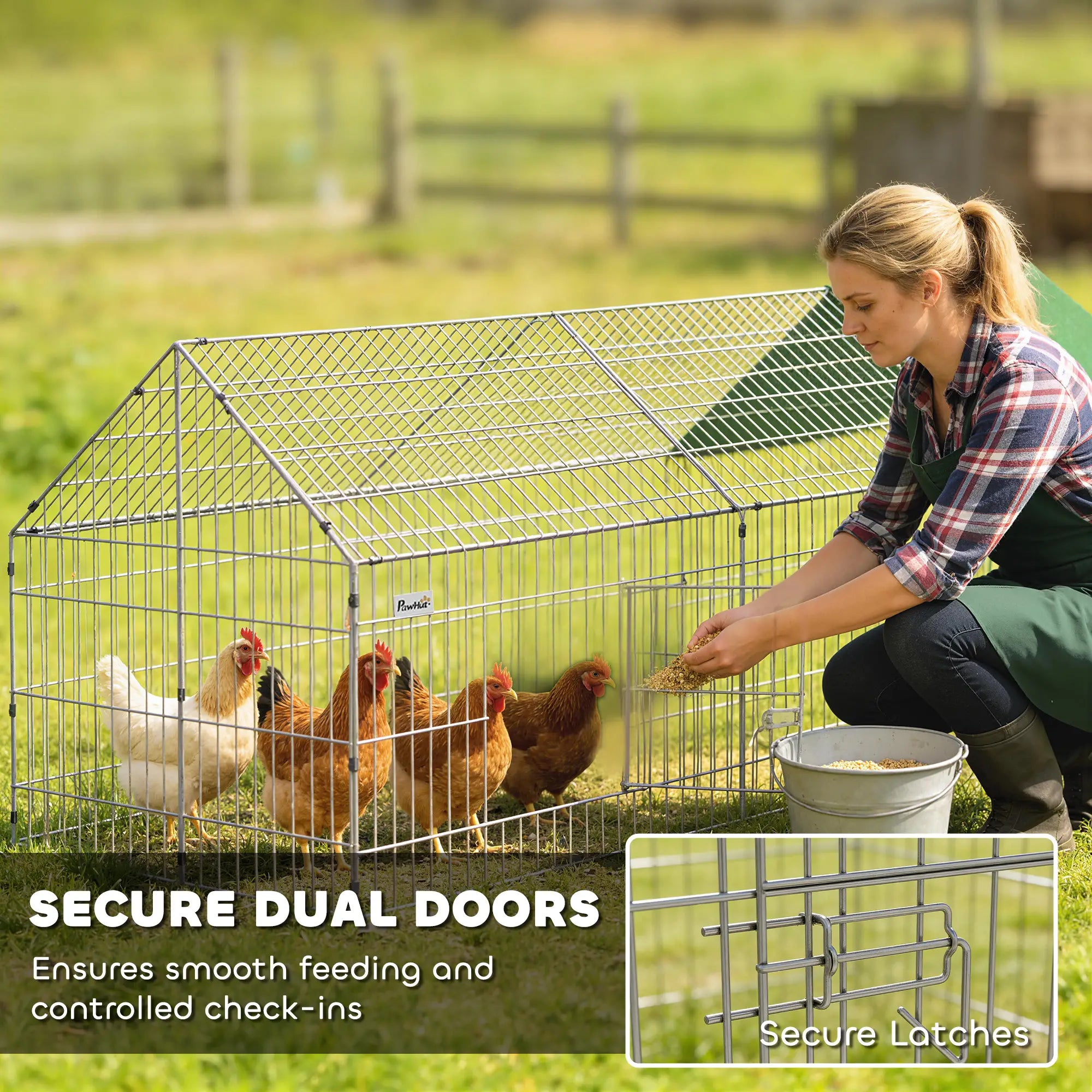 Metal Chicken Coop, UV-Resistant Cover, 106