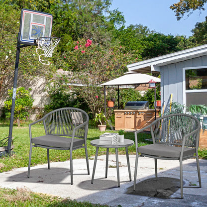 3-Piece Rattan Bistro Set, 2 Armchairs And Coffee Table, Grey Patio Furniture Sets at Gallery Canada